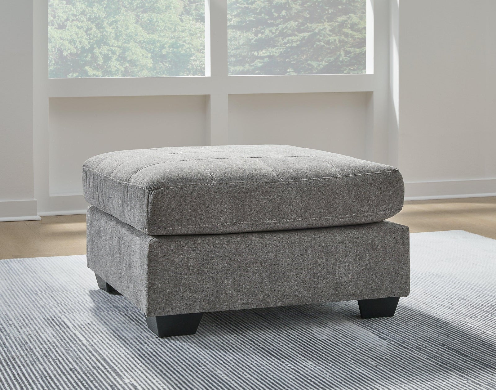 Marleton Gray Microfiber Oversized Accent Ottoman
