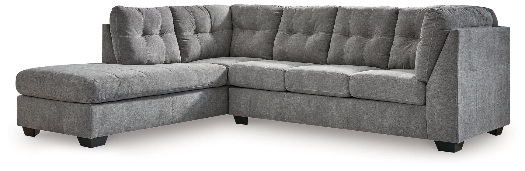 Marleton Gray Microfiber 2-Piece Sectional Sofa with Chaise
