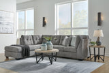 Marleton Gray Microfiber 2-Piece Sectional Sofa with Chaise