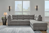 Marleton Gray Microfiber 2-Piece Sectional With Chaise