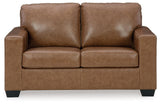 Bolsena Caramel Leather 2-Seat Loveseat