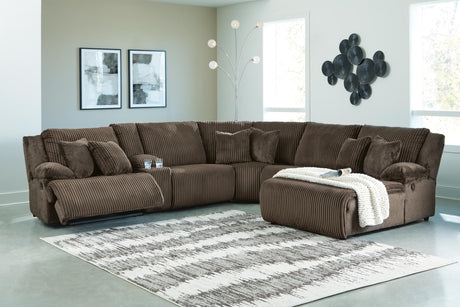 Top Chocolate 6-Piece Sectional with Recliner — product image 15