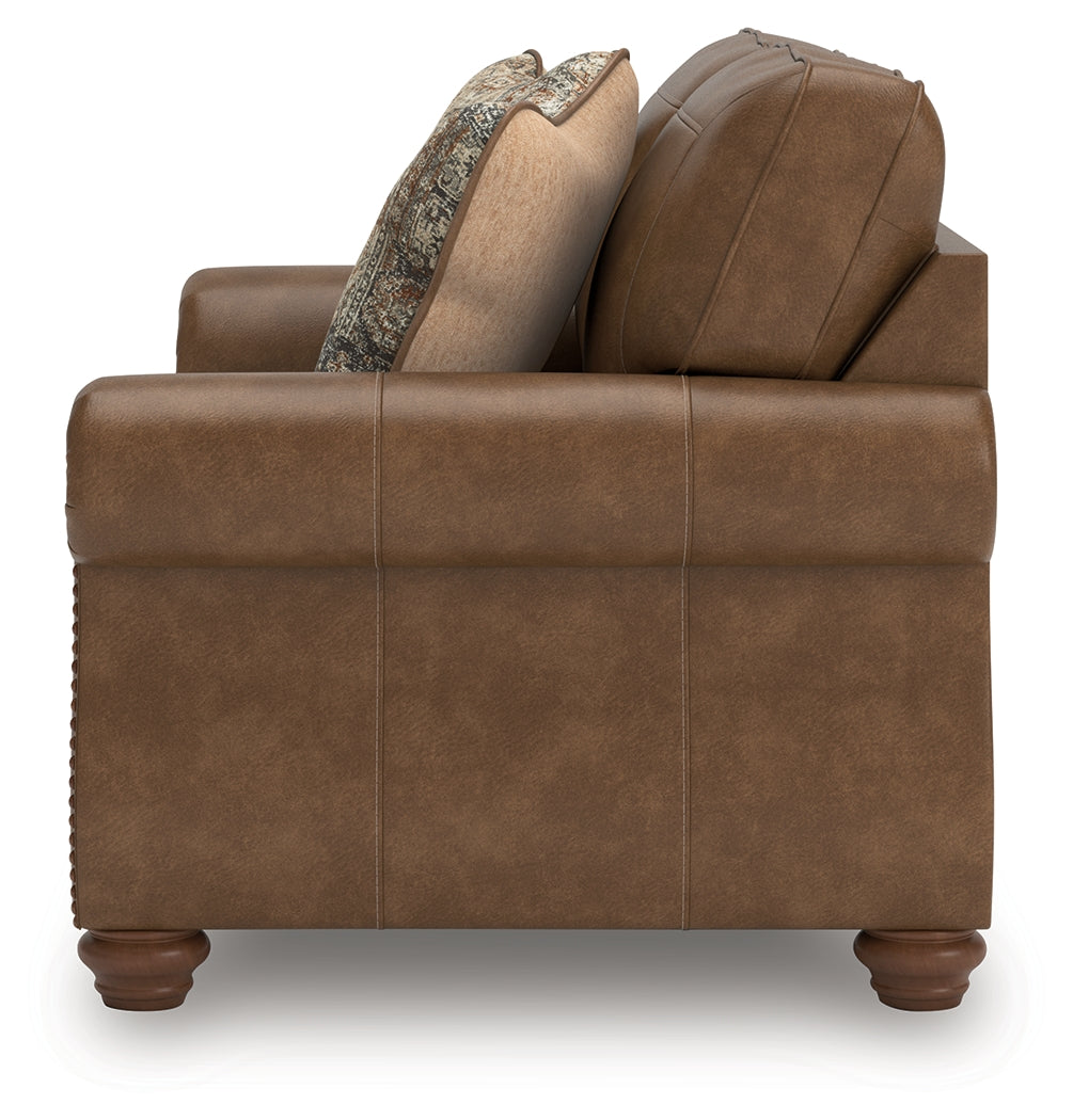 Chasemore Earth Faux Leather Loveseat