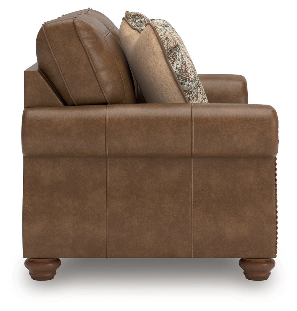 Chasemore Earth Faux Leather Loveseat