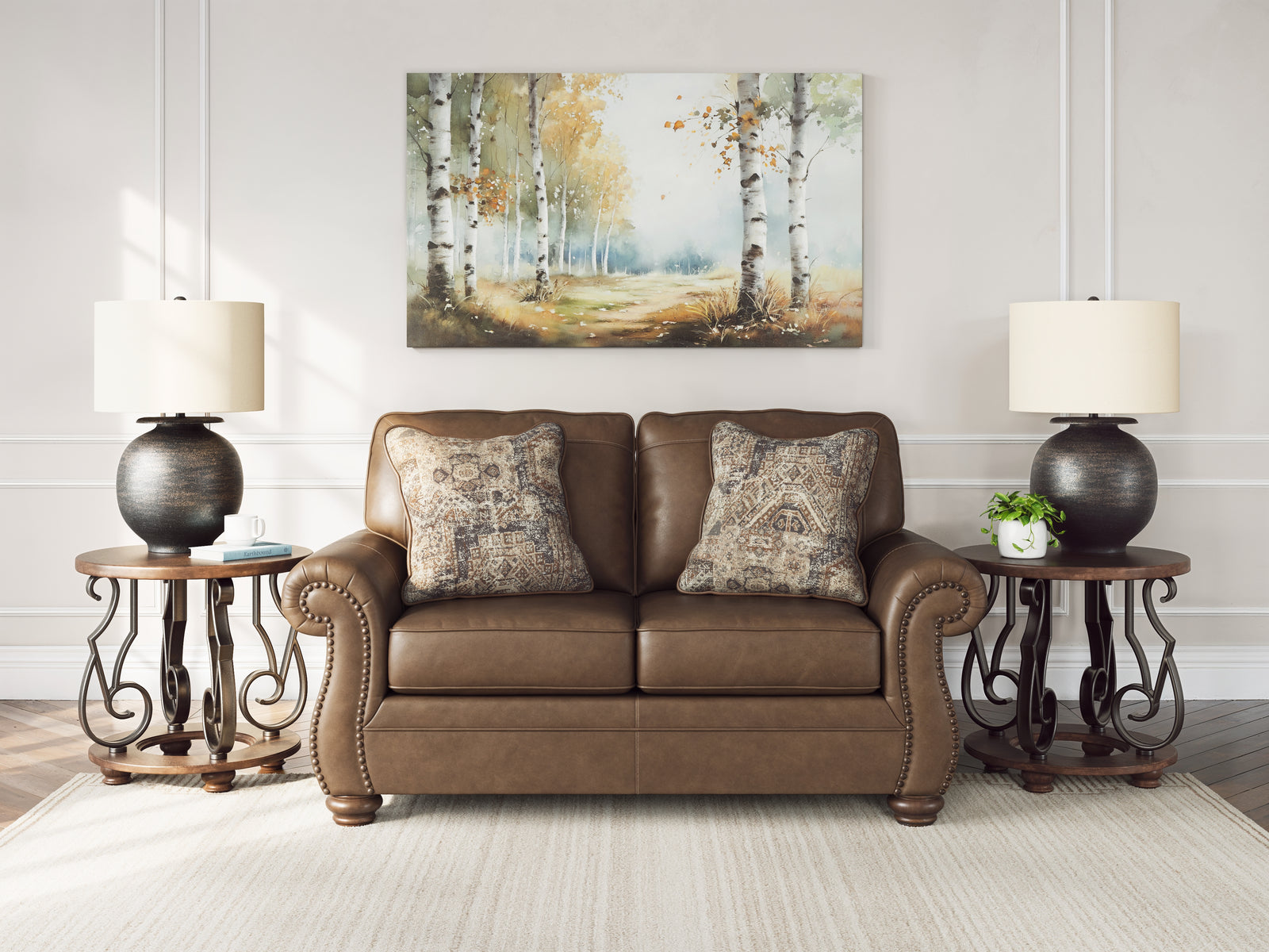 Chasemore Earth Faux Leather Loveseat