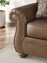 Chasemore Earth Faux Leather Sofa