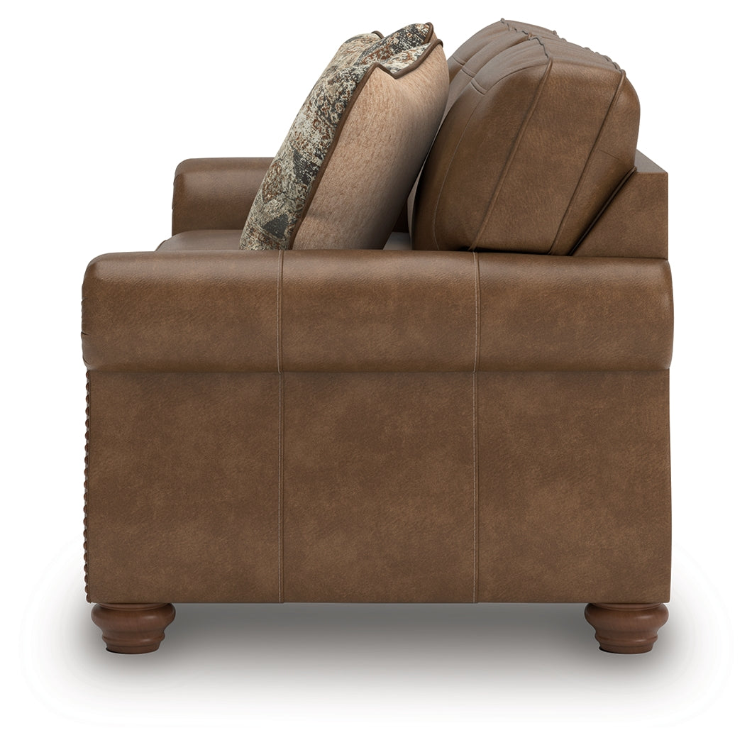 Chasemore Earth Faux Leather Sofa