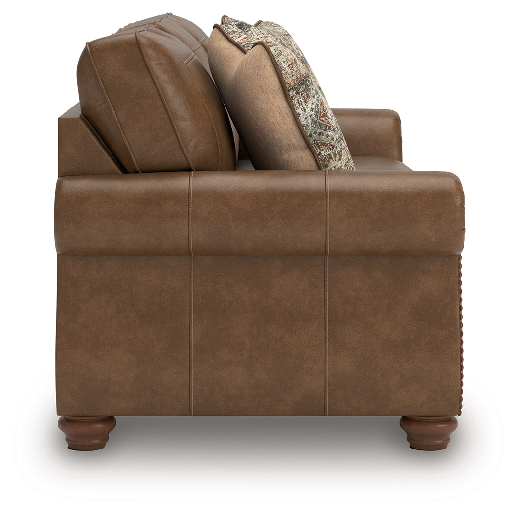 Chasemore Earth Faux Leather Sofa