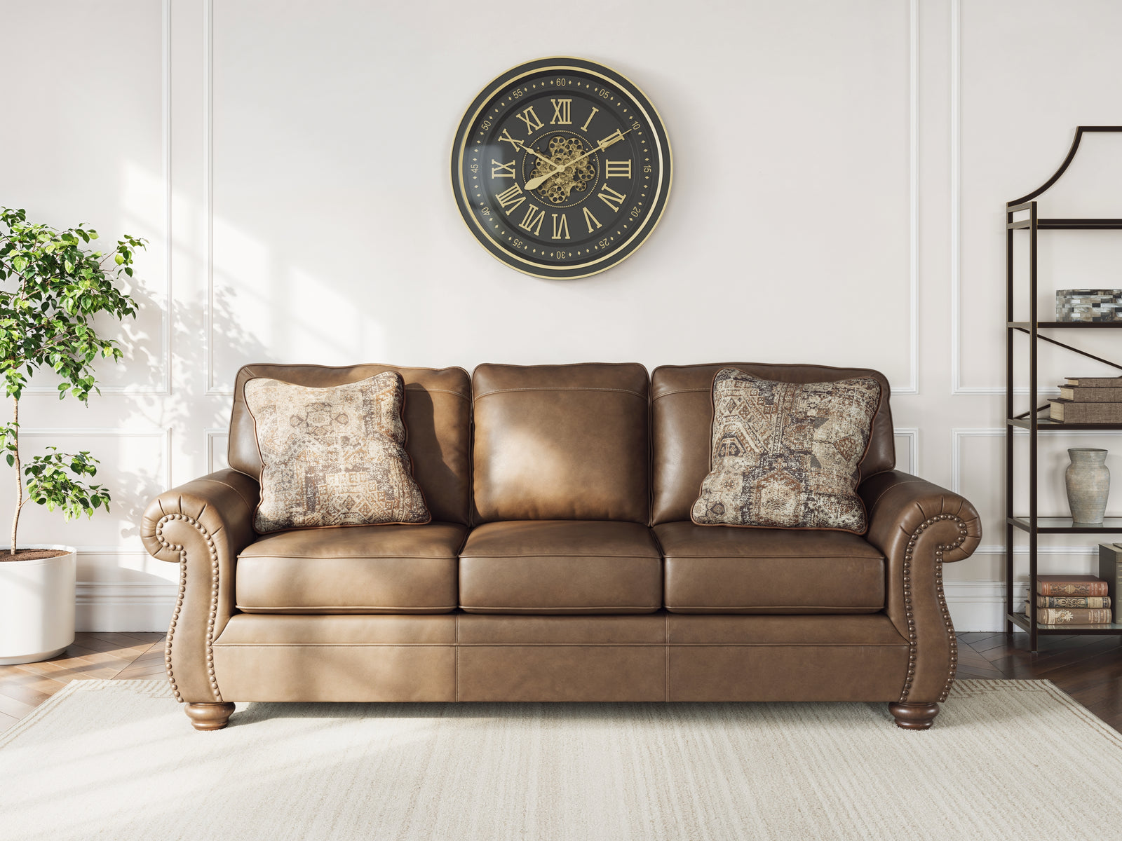Chasemore Earth Faux Leather Sofa