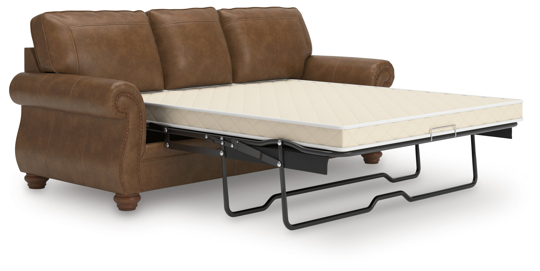 Chasemore Earth Faux Leather Queen Sofa Sleeper