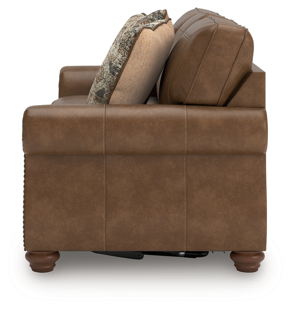 Chasemore Earth Faux Leather Queen Sofa Sleeper