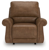 Chasemore Earth Faux Leather Swivel Glider Recliner