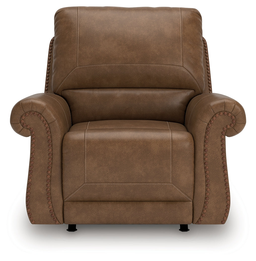 Chasemore Earth Faux Leather Swivel Glider Recliner