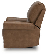 Chasemore Earth Faux Leather Swivel Glider Recliner