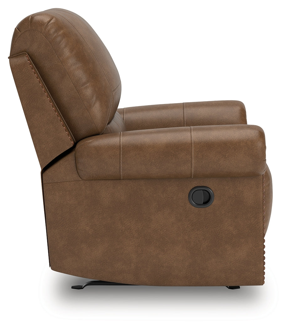 Chasemore Earth Faux Leather Swivel Glider Recliner