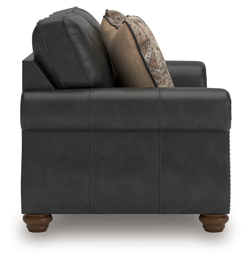Chasemore Granite Faux Leather Loveseat