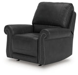 Chasemore Granite Faux Leather Swivel Glider Recliner