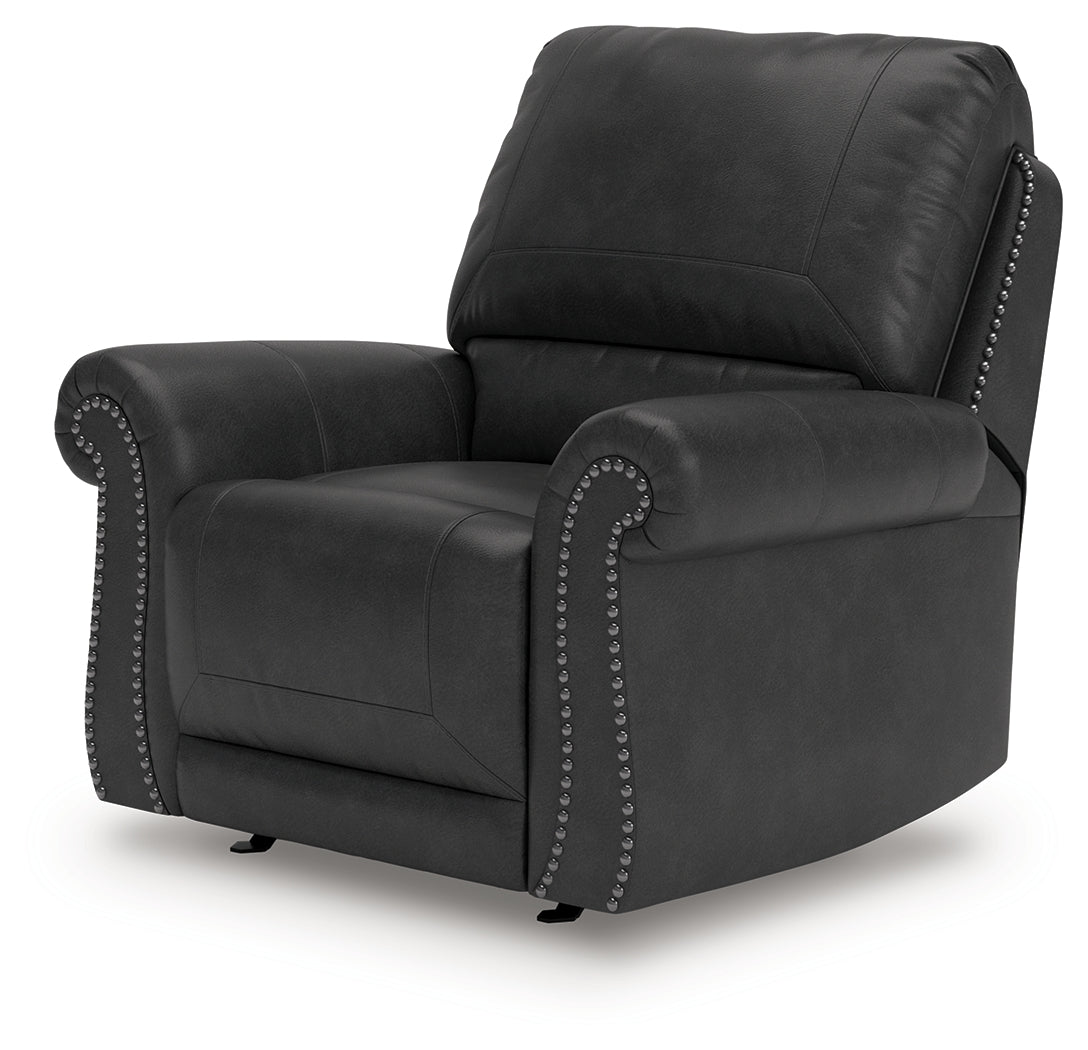 Chasemore Granite Faux Leather Swivel Glider Recliner
