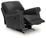 Chasemore Granite Faux Leather Swivel Glider Recliner