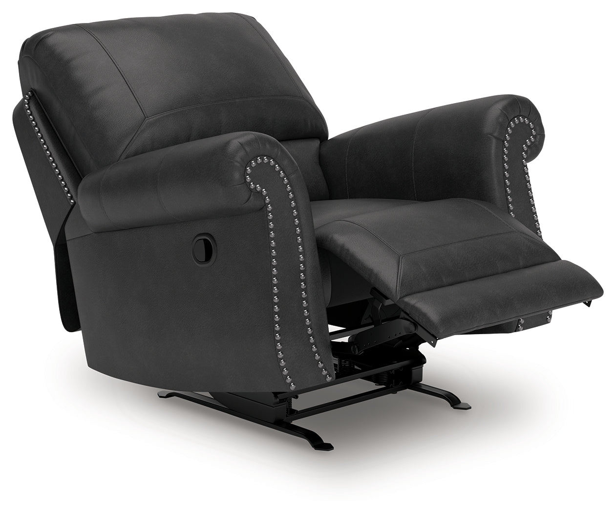 Chasemore Granite Faux Leather Swivel Glider Recliner