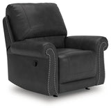 Chasemore Granite Faux Leather Swivel Glider Recliner