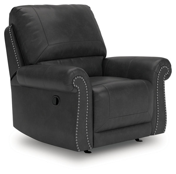 Chasemore Granite Faux Leather Swivel Glider Recliner