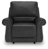 Chasemore Granite Faux Leather Swivel Glider Recliner