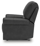 Chasemore Granite Faux Leather Swivel Glider Recliner