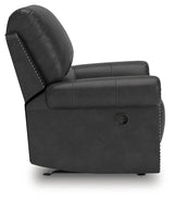 Chasemore Granite Faux Leather Swivel Glider Recliner