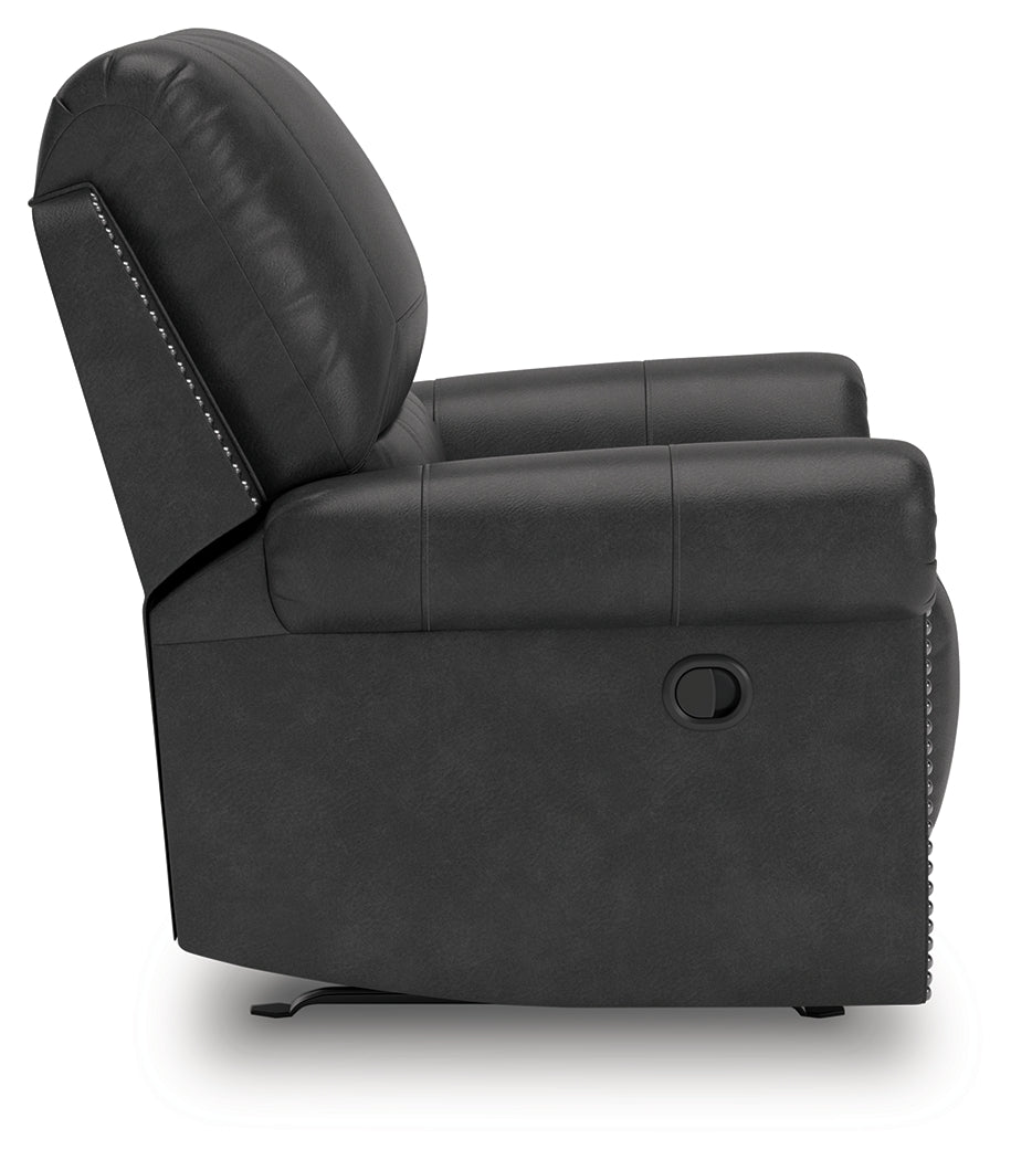 Chasemore Granite Faux Leather Swivel Glider Recliner