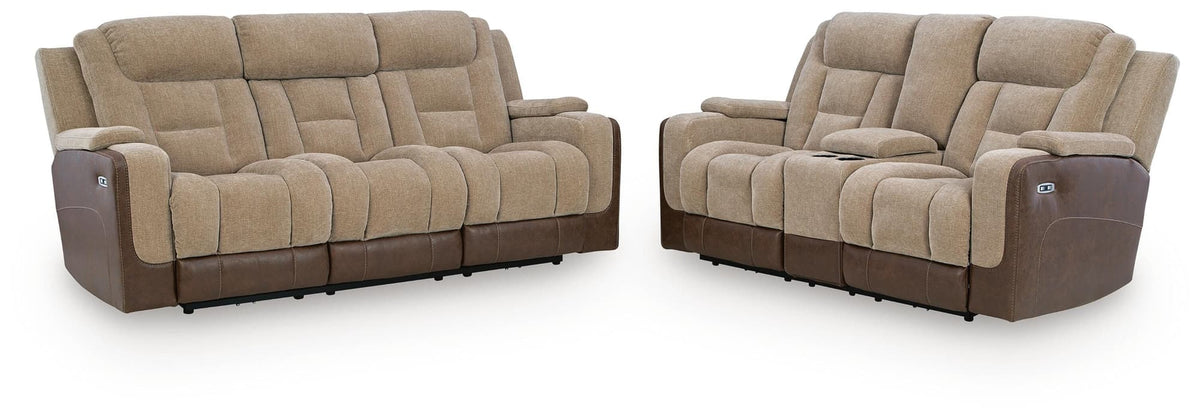 Mixed Brownstone Motion Sofa and Loveseat — product image 3