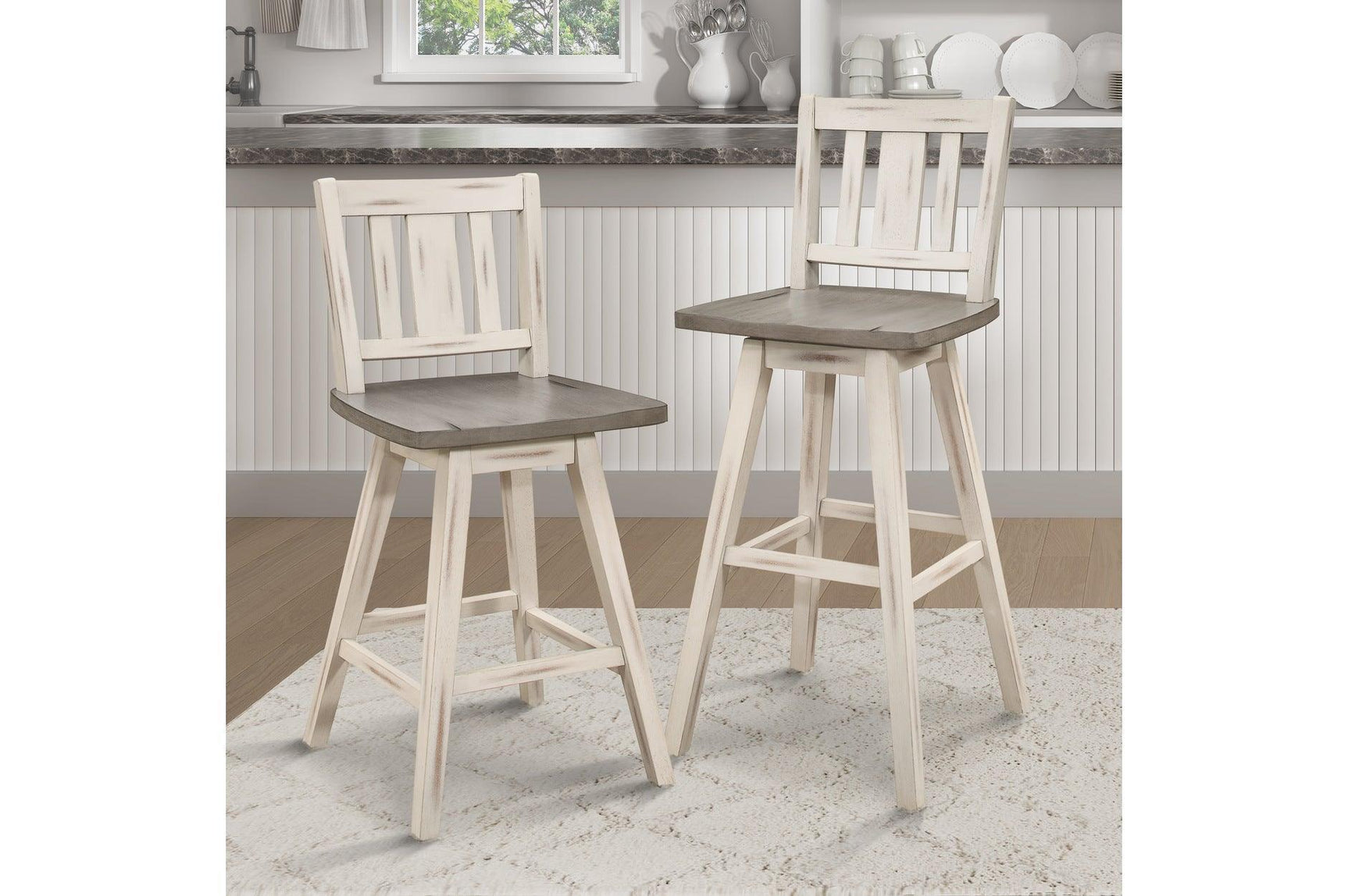 Amsonia White Gray Counter Height Set