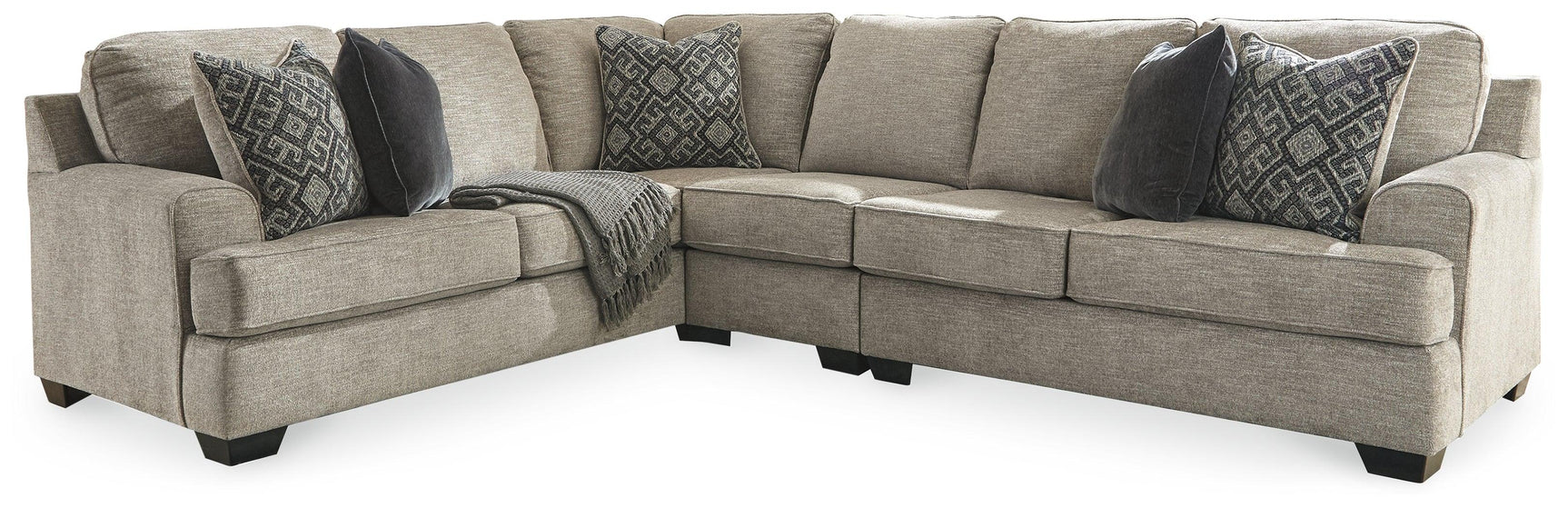 Bovarian Stone Chenille 3-Piece Sectional 56103S4 - Ella Furniture