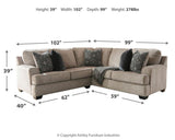 Bovarian Stone Chenille 2-Piece Sectional 56103S1 - Ella Furniture