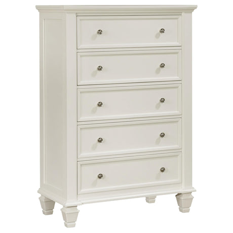 Sandy Beach White Queen Panel Bed Bedroom Set with Dresser, Mirror, NightStand, and Chest — product image 29