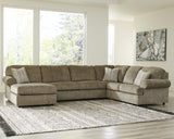 Hoylake Chocolate Chenille 3-Piece Sectional With Chaise - Ella Furniture