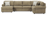 Hoylake Chocolate Chenille 3-Piece Sectional With Chaise - Ella Furniture