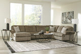 Hoylake Chocolate Chenille 3-Piece Sectional With Chaise - Ella Furniture