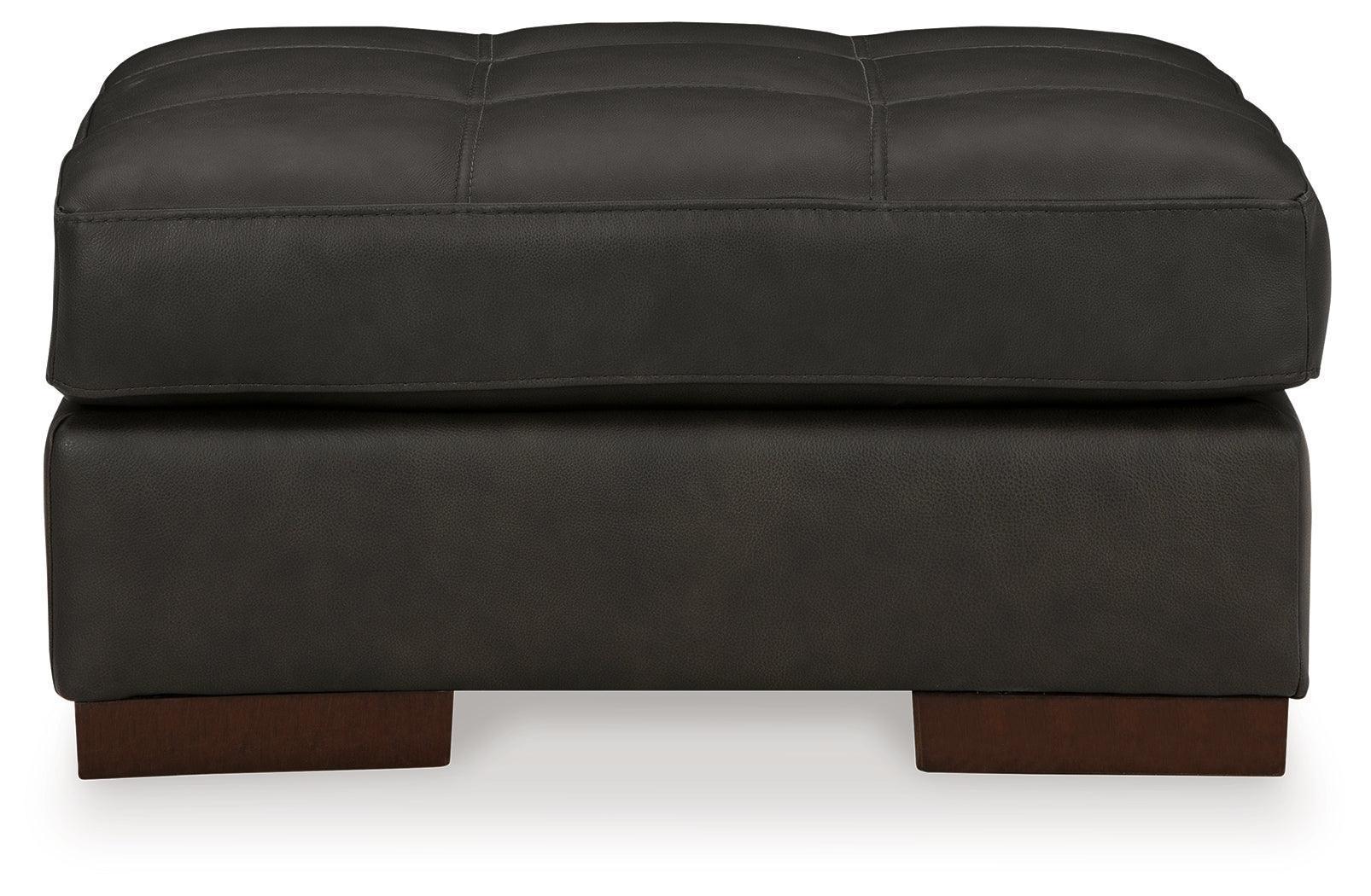 Luigi Thunder Leather Ottoman