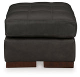 Luigi Thunder Leather Ottoman