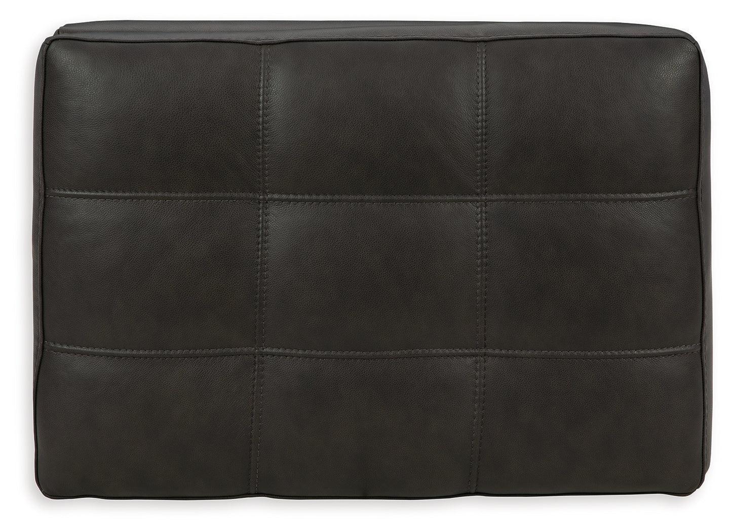 Luigi Thunder Leather Ottoman