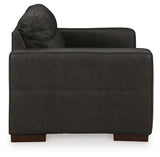 Luigi Thunder Leather Match Loveseat