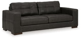 Luigi Thunder Leather Match Sofa - Contemporary 3-Seater
