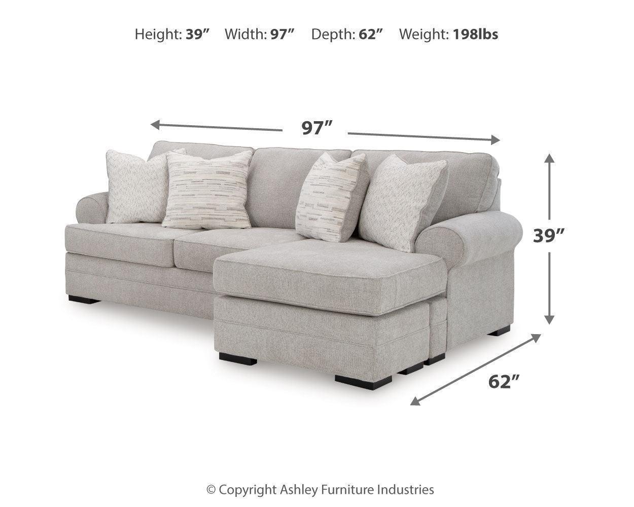 Eastonbridge Shadow Sofa Chaise, Chair, and Ottoman