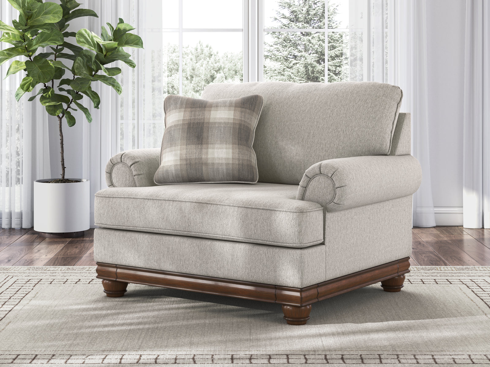 Clearbrooke Sandstone Chair and Ottoman
