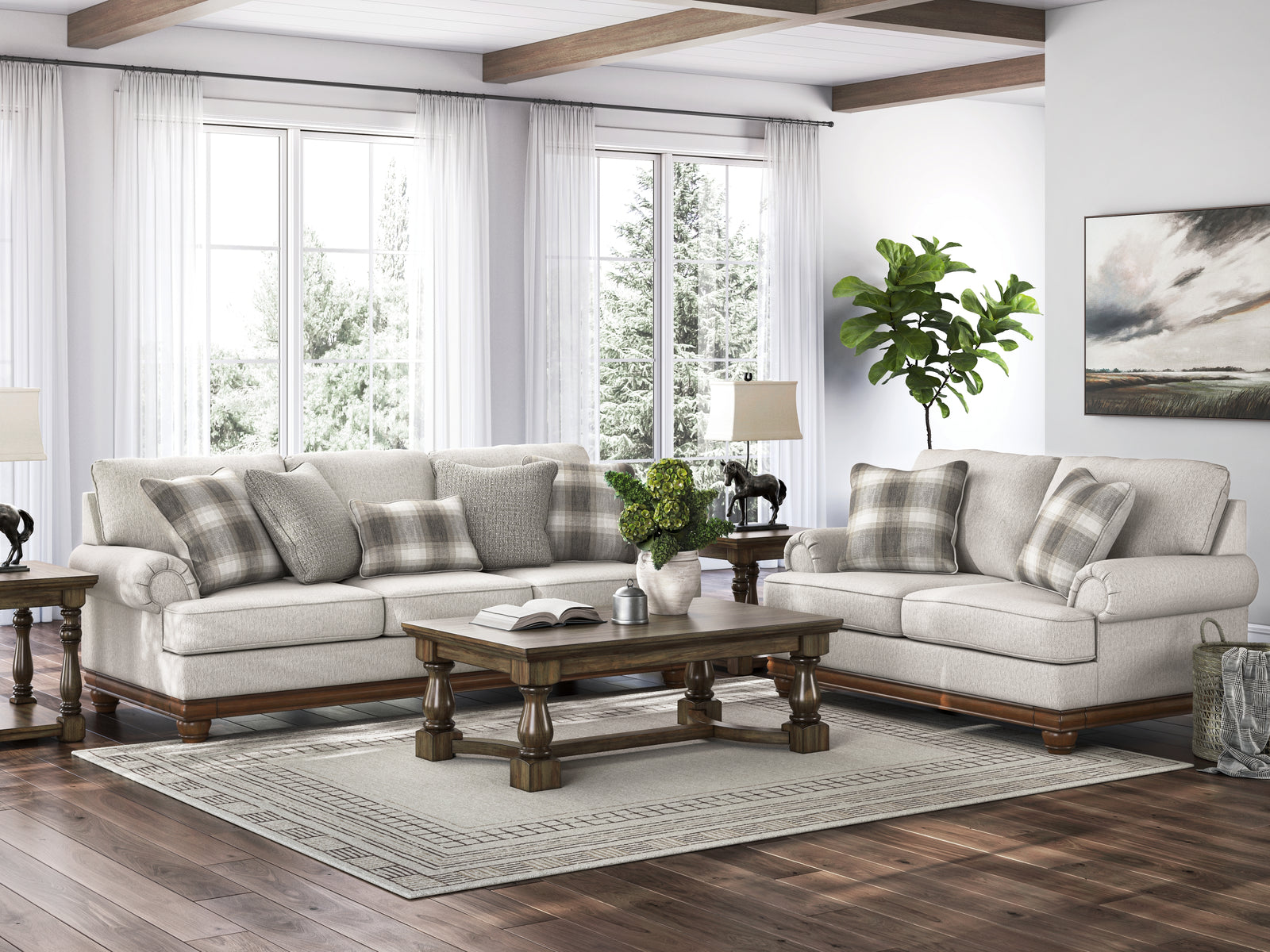 Clearbrooke Sandstone Sofa and Loveseat