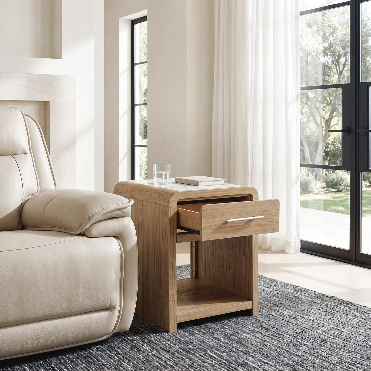 Dovander White/Natural End Table — product image 7