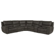 Marcell 6-Piece L-Shaped Power Reclining Sectional with Console Grey — product view