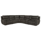 Marcell 6-Piece L-Shaped Power Reclining Sectional with Console Grey — product view