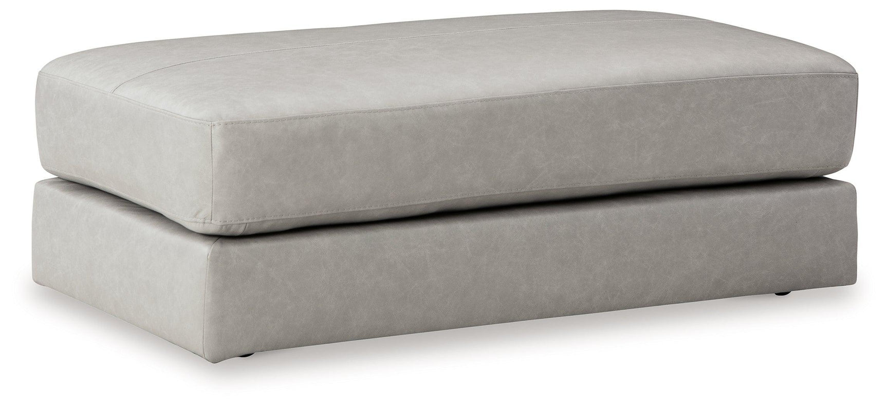 Amiata Glacier Leather Oversized Accent Ottoman - Ella Furniture